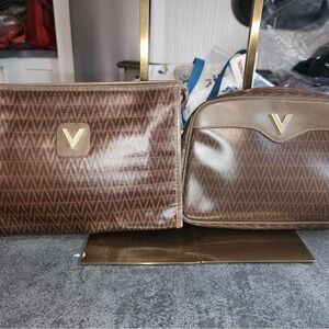 Valentino By Mario Valentino Brown Clutch and Wristlet AUTHENTIC